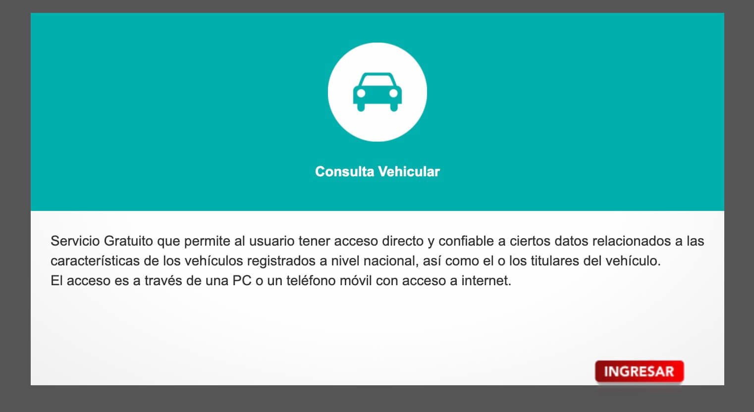 Consulta Vehicular SUNARP en línea