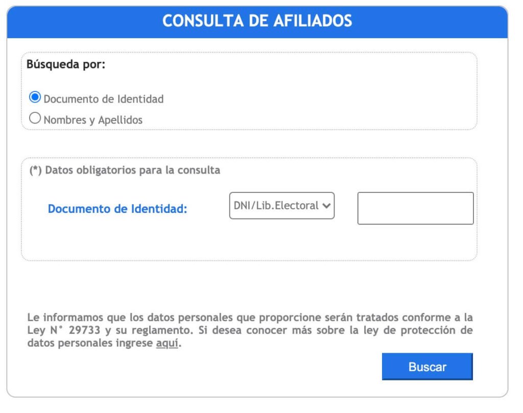 Consultar en que AFP estoy por DNI