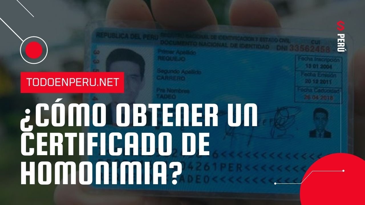 ¿Cómo obtener un Certificado de Homonimia ante el Poder Judicial y el Reniec?